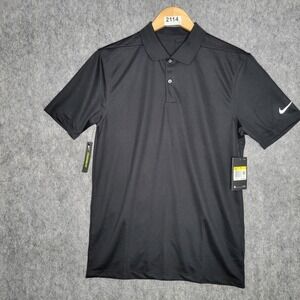 NWT Nike Dri-Fit Victory Golf Polo Mens Small Black Short Sleeve Shirt BV0356